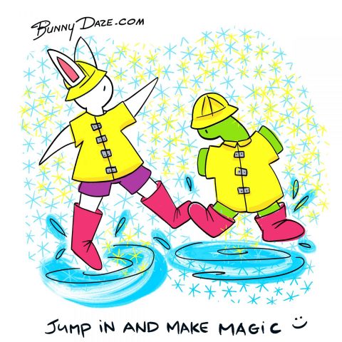 Jump in and Make Magic #scbwiartober #rainboots